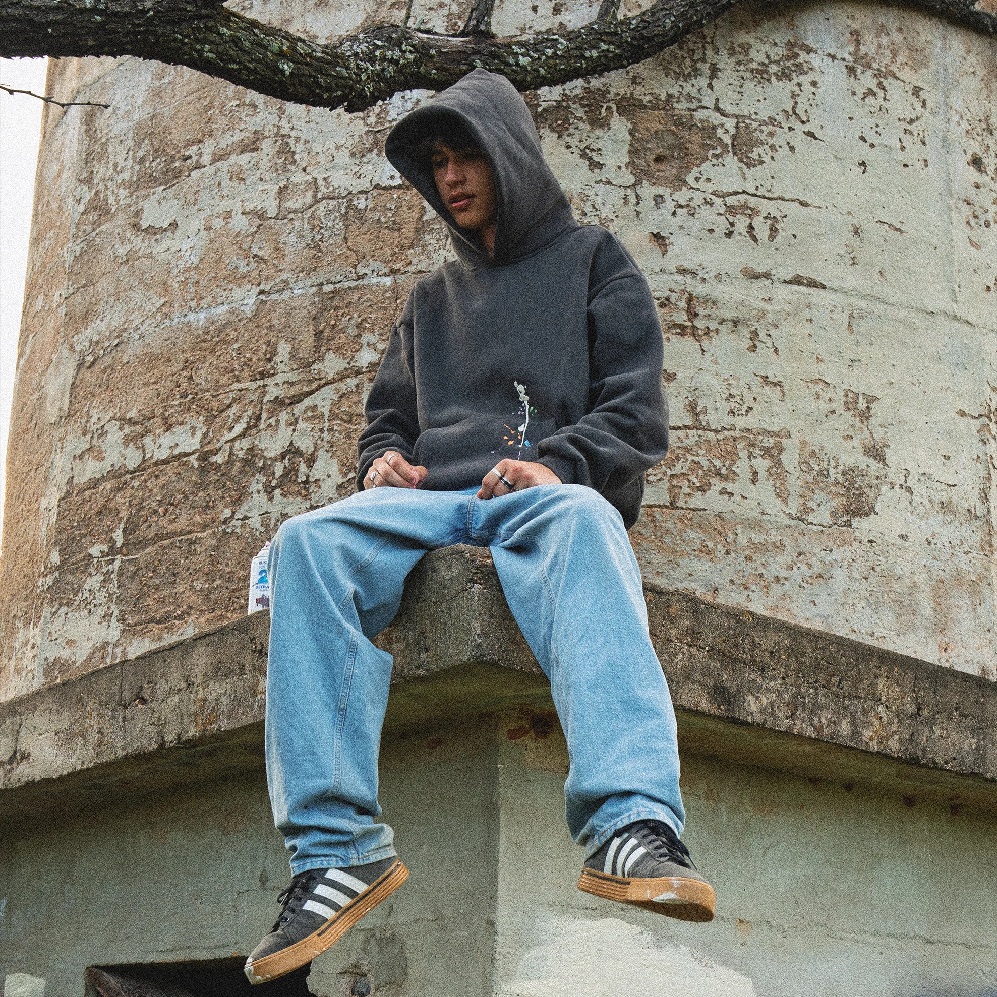 Paint-Splatter Hoodie "Charcoal" - Image 3