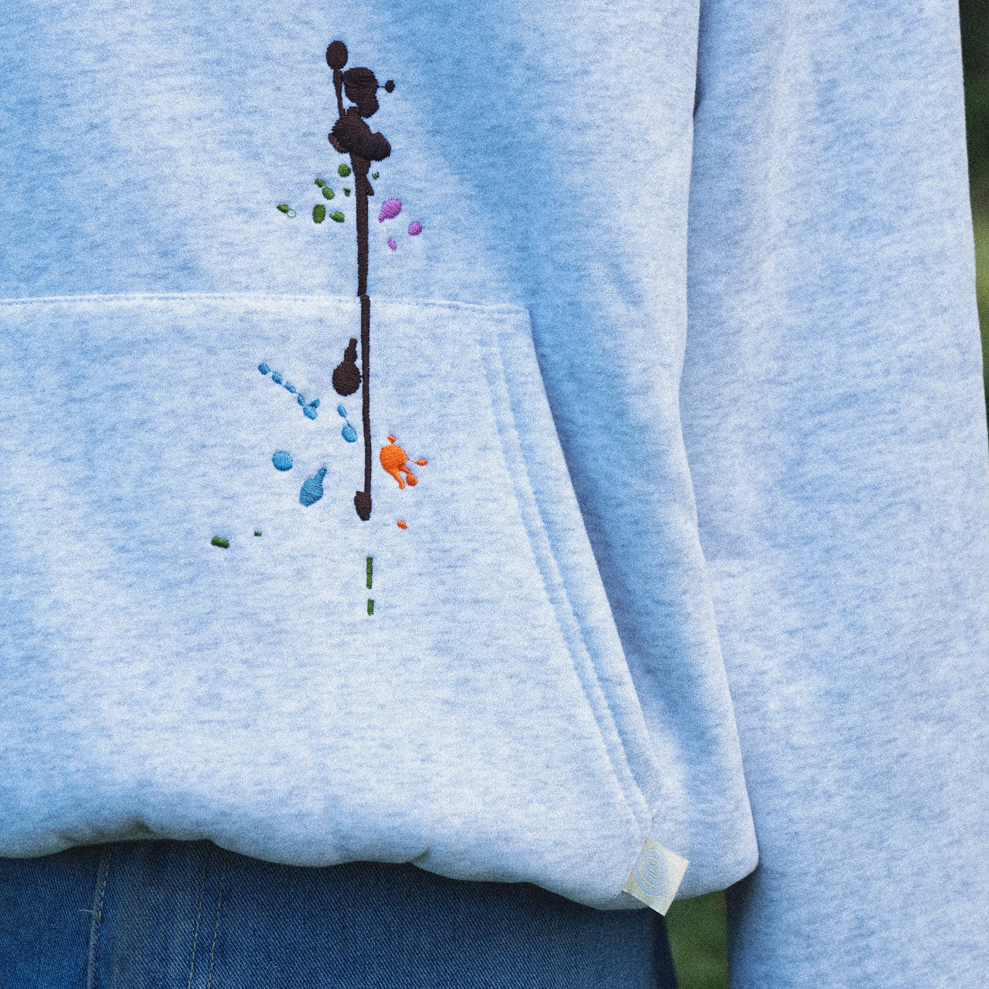 Paint-Splatter Hoodie "Heather Grey" - Image 3